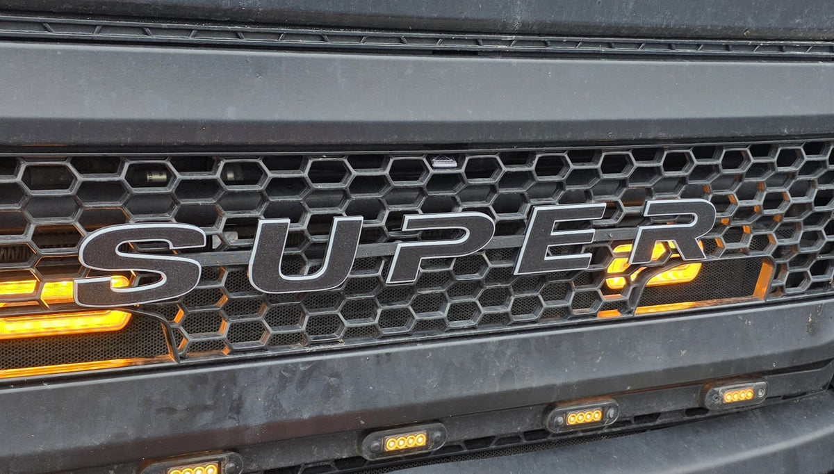 Custom 3D Printed Super Badge for Scania Next Gen Black with grey outline