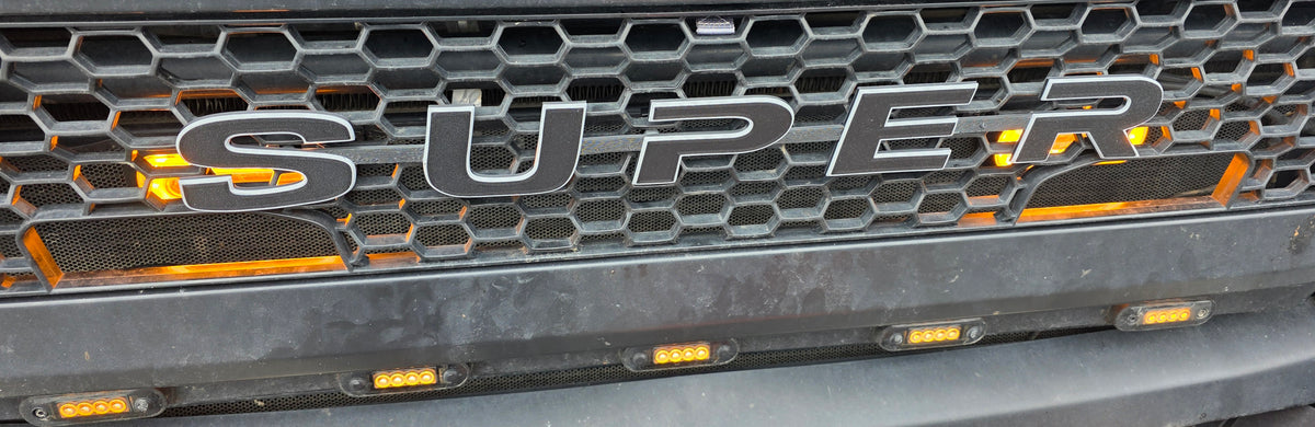 Custom 3D Printed Super Badge for Scania Next Gen Black with grey outline