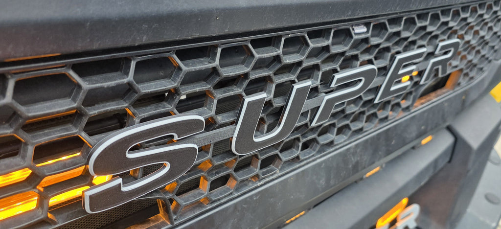 Custom 3D Printed Super Badge for Scania Next Gen Black with grey outline