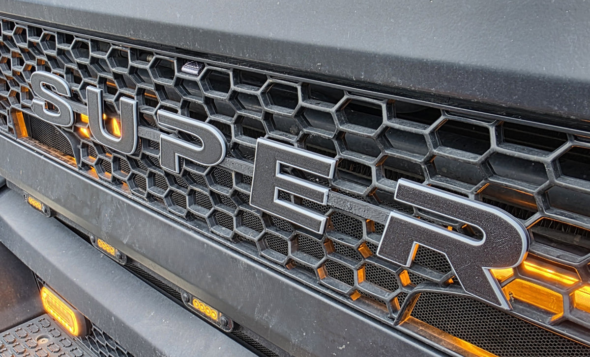Custom 3D Printed Super Badge for Scania Next Gen Black with grey outline
