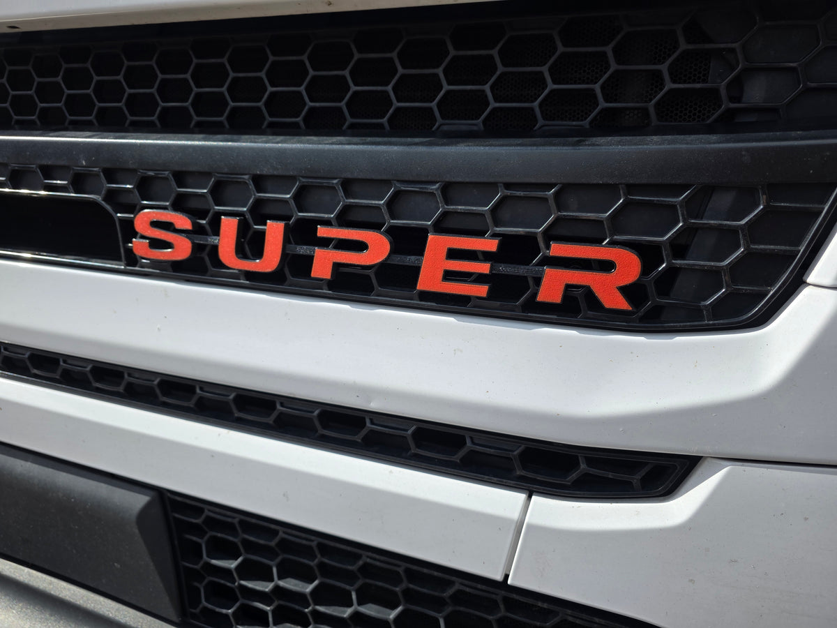 Custom 3D Printed SUPER Badge for Scania Next Gen – Lower Grill Edition Red on Black