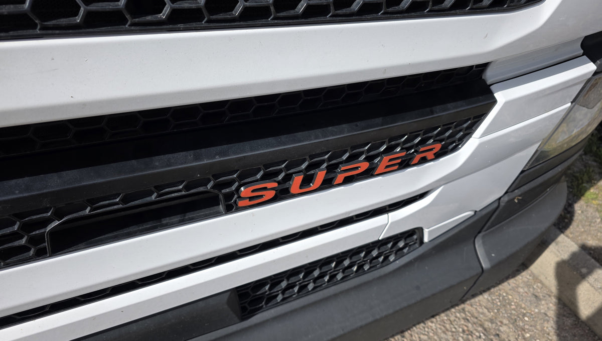 Custom 3D Printed SUPER Badge for Scania Next Gen – Lower Grill Edition Red on Black