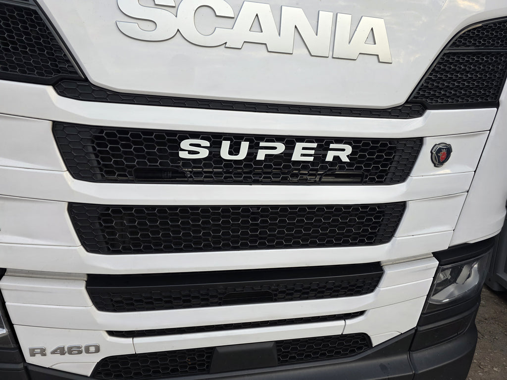 Custom 3D Printed Super Badge for Scania Next Gen White and Black