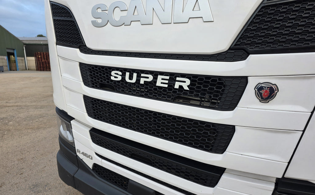 Custom 3D Printed Super Badge for Scania Next Gen White and Black