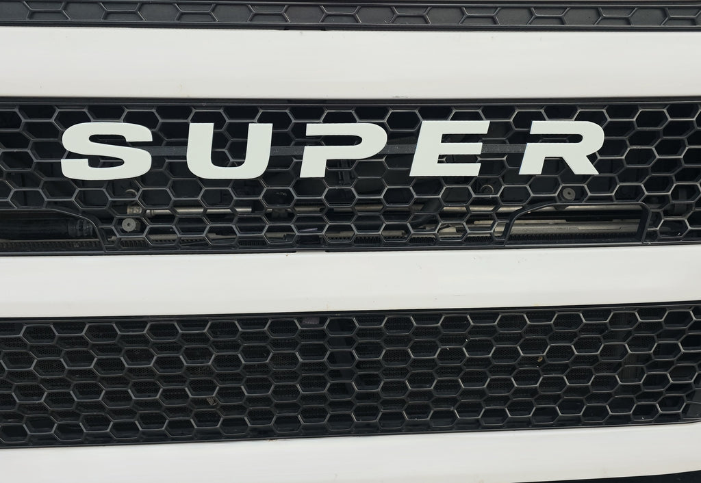 Custom 3D Printed Super Badge for Scania Next Gen White and Black
