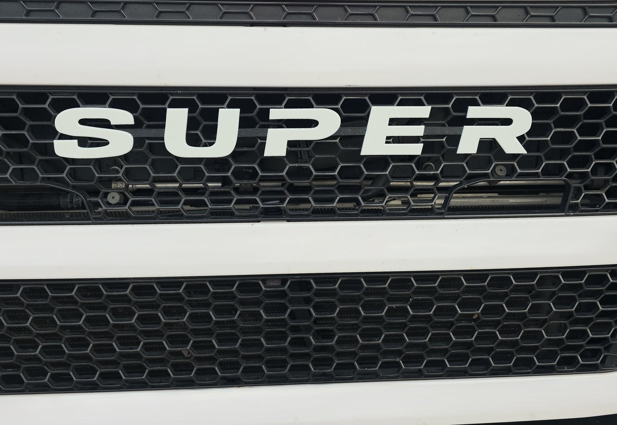 Custom 3D Printed Super Badge for Scania Next Gen White and Black