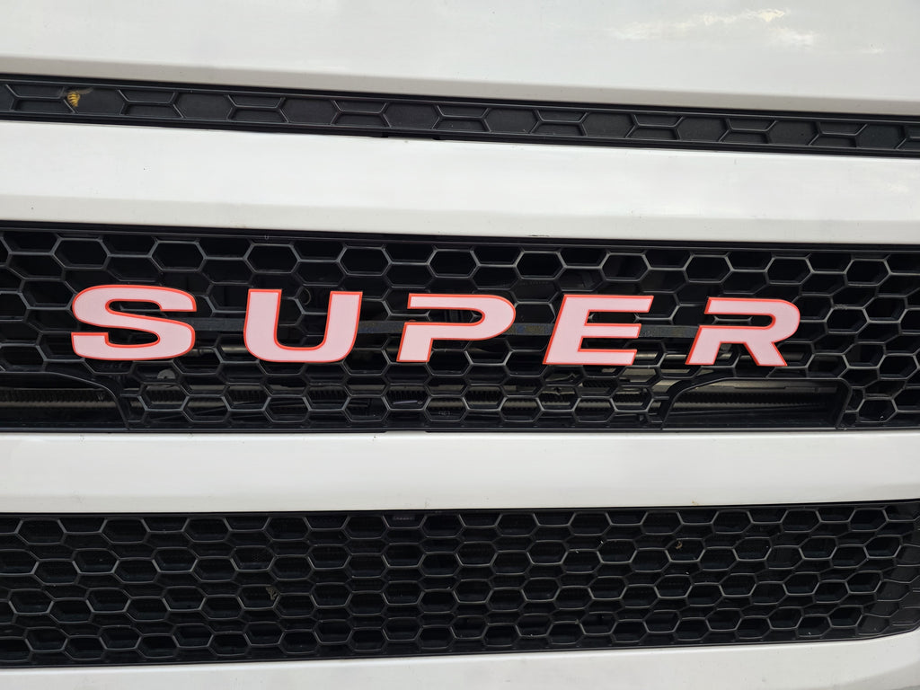 Custom 3D Printed Super Badge for Scania Next Gen White on Red with Black