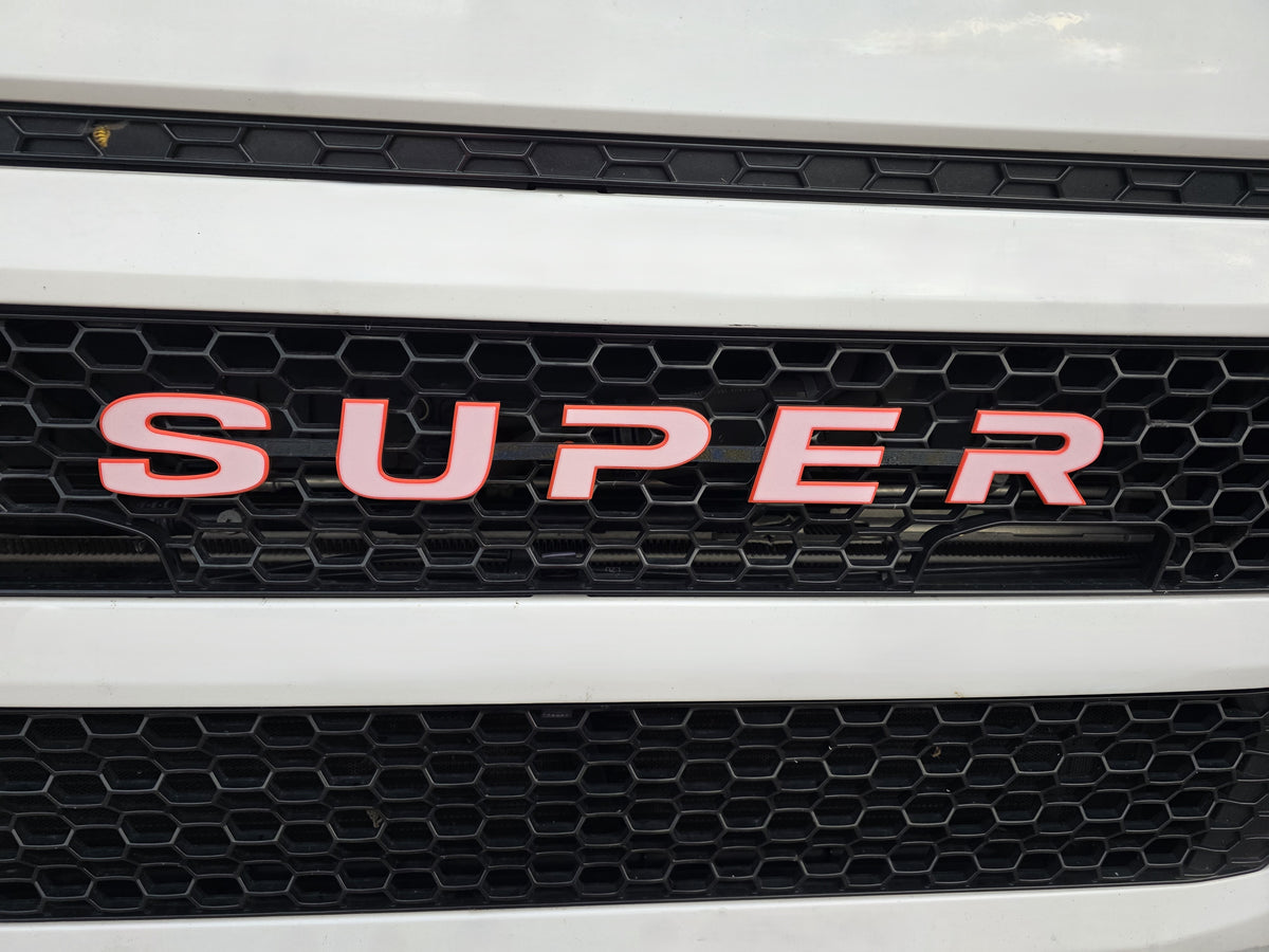 Custom 3D Printed Super Badge for Scania Next Gen White on Red with Black