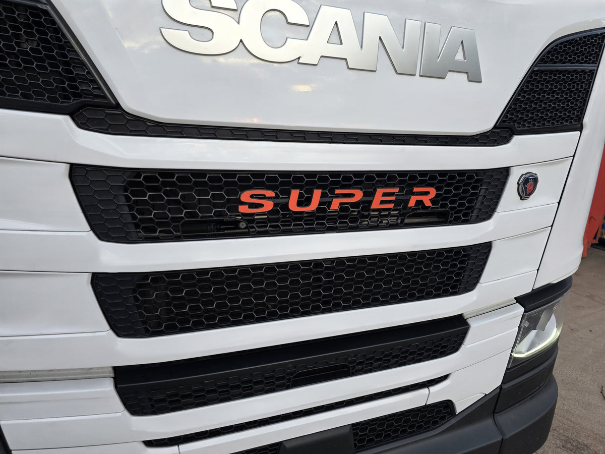 Custom 3D Printed Super Badge for Scania Next Gen Red on BLack
