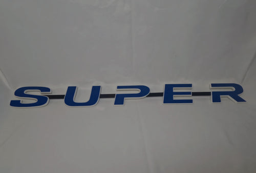 Custom 3D Printed Super Badge for Scania Next Gen Blue with white Outline on Black