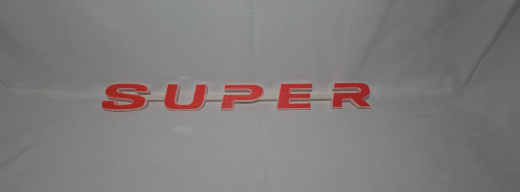 Custom 3D Printed SUPER Badge for Scania Next Gen – Lower Grill Red on White