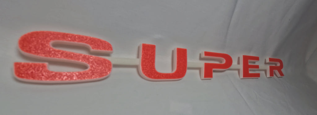 Custom 3D Printed SUPER Badge for Scania Next Gen – Lower Grill Red on White