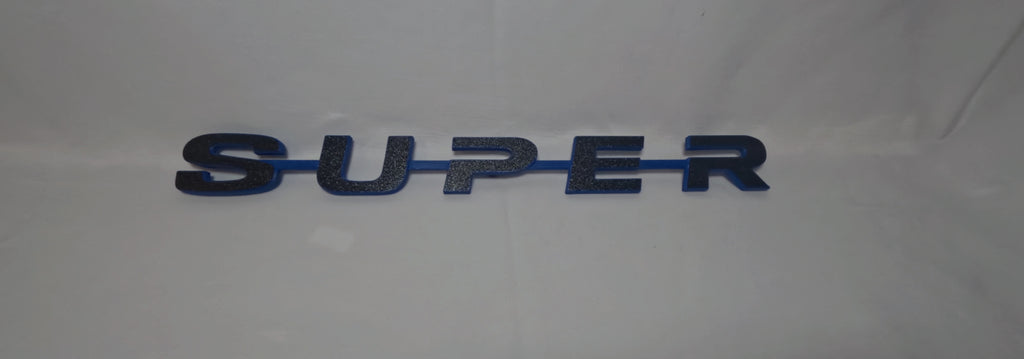 Custom 3D Printed SUPER Badge for Scania Next Gen – Lower Grill Black with Blue outline