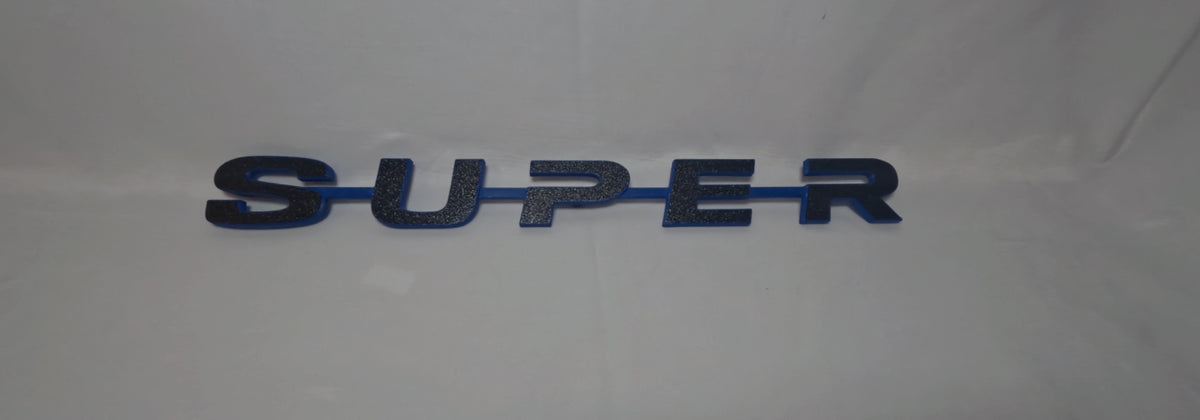 Custom 3D Printed SUPER Badge for Scania Next Gen – Lower Grill Black with Blue outline