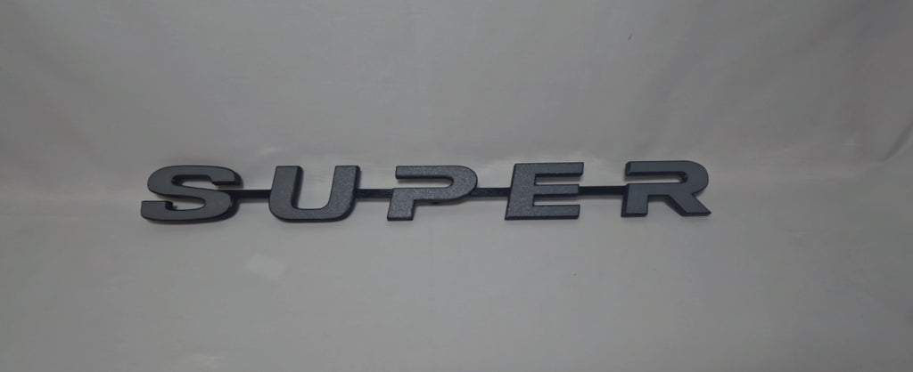 Custom 3D Printed SUPER Badge for Scania Next Gen – Lower Grill Grey on Black