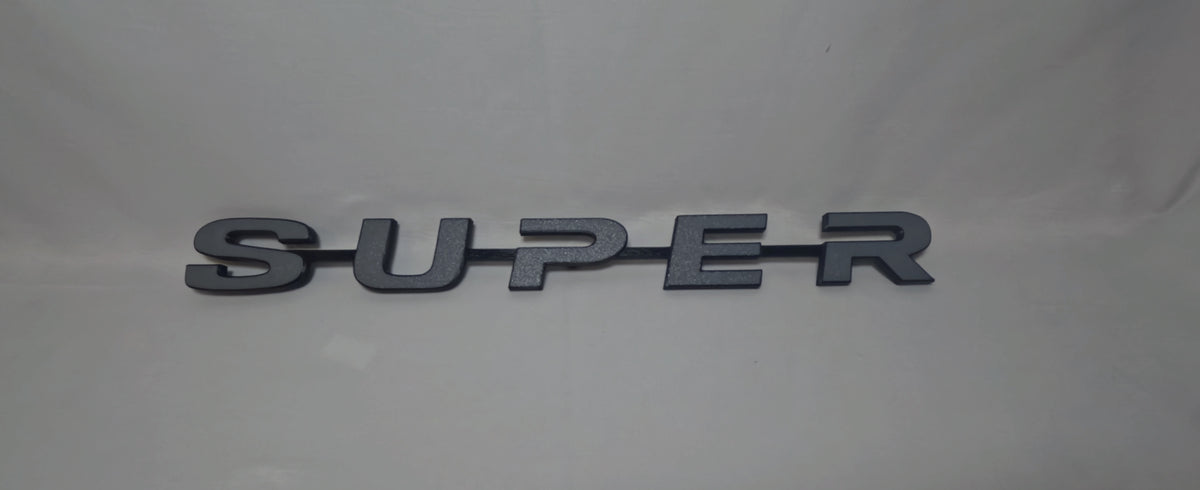 Custom 3D Printed SUPER Badge for Scania Next Gen – Lower Grill Grey on Black