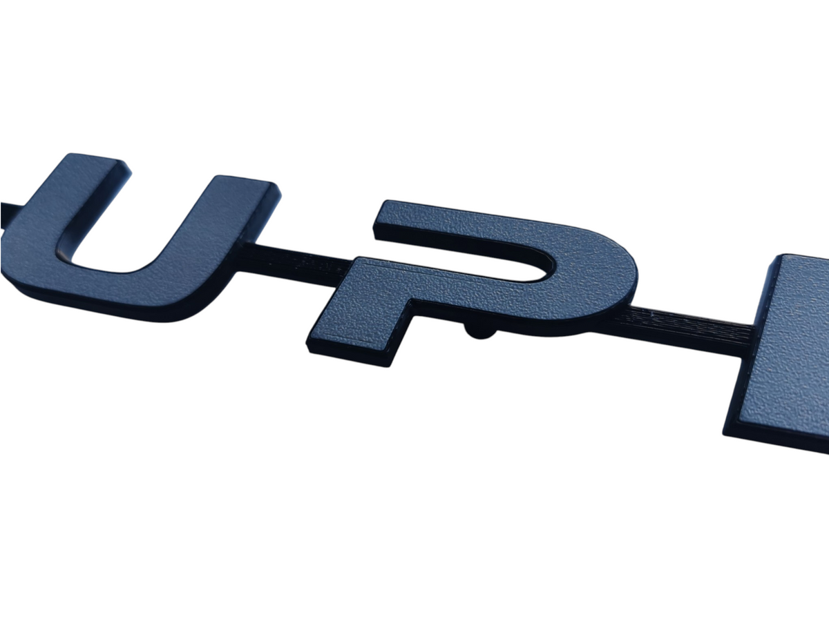 Custom 3D Printed SUPER Badge for Scania Next Gen – Lower Grill Grey on Black