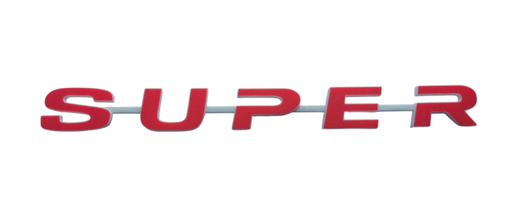 Custom 3D Printed SUPER Badge for Scania Next Gen – Lower Grill Red on White