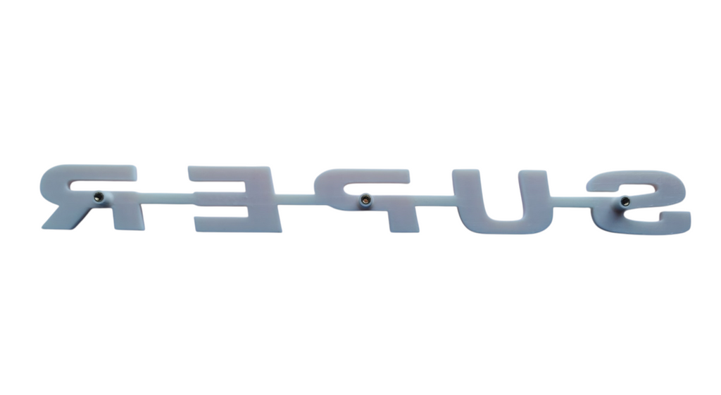 Custom 3D Printed SUPER Badge for Scania Next Gen – Lower Grill Red on White