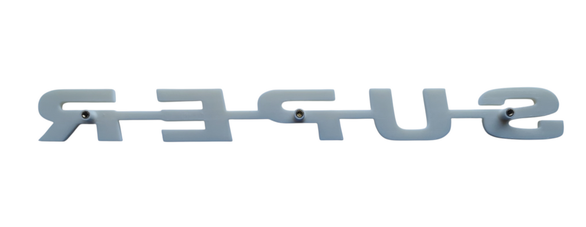 Custom 3D Printed SUPER Badge for Scania Next Gen – Lower Grill White