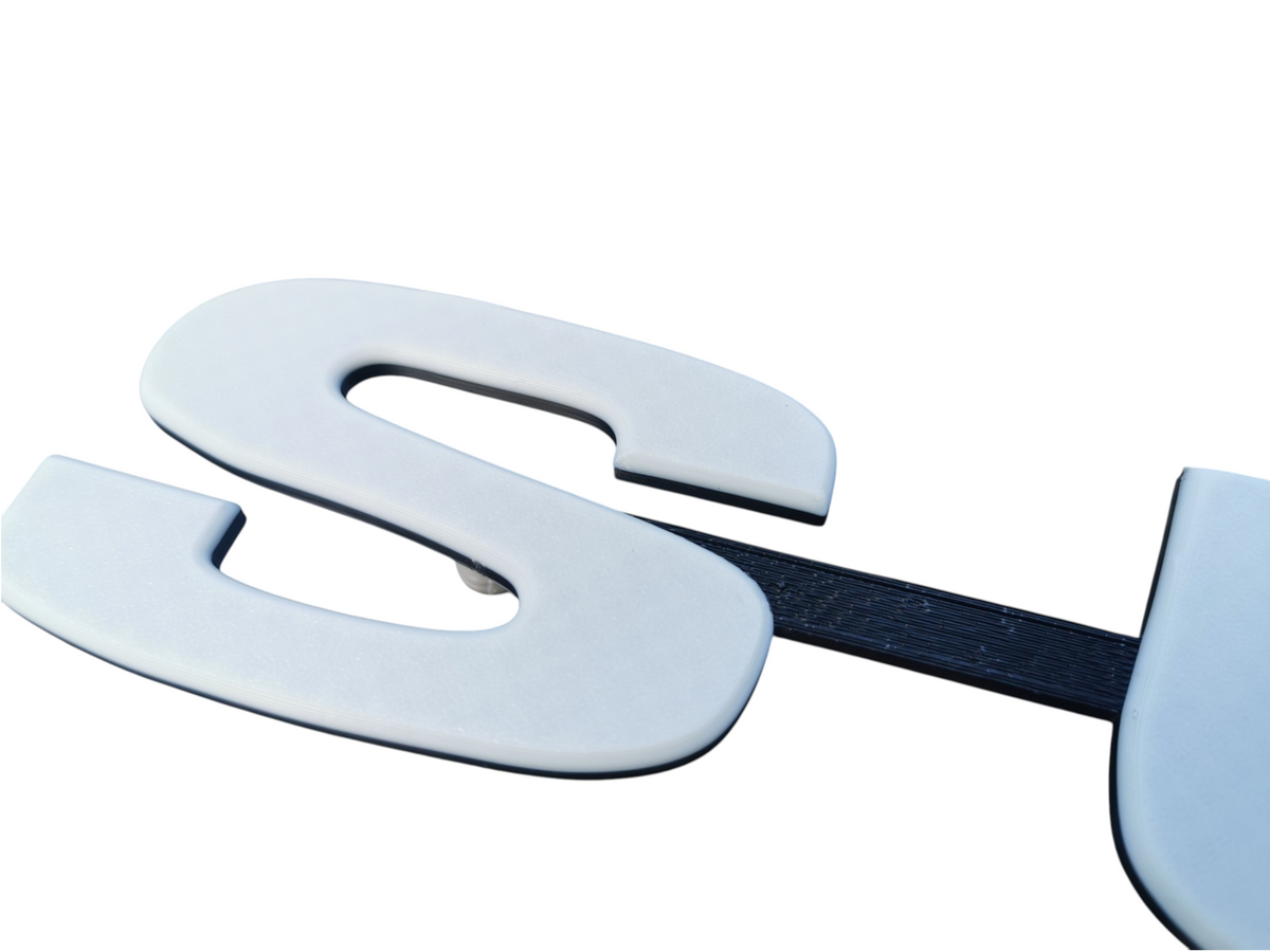 Custom 3D Printed Super Badge for Scania Next Gen White and Black