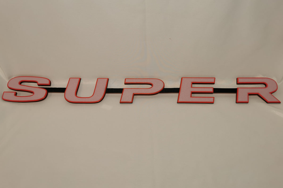 Custom 3D Printed Super Badge for Scania Next Gen White on Red with Black
