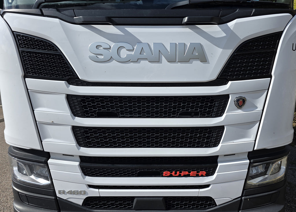Custom 3D Printed SUPER Badge for Scania Next Gen –Lower Grill RED